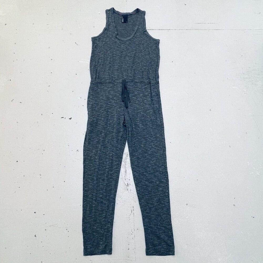 Dolan Jumpsuit Womens Medium Gray Stretchy Elastic‎ Waist Sleeveless Heathered